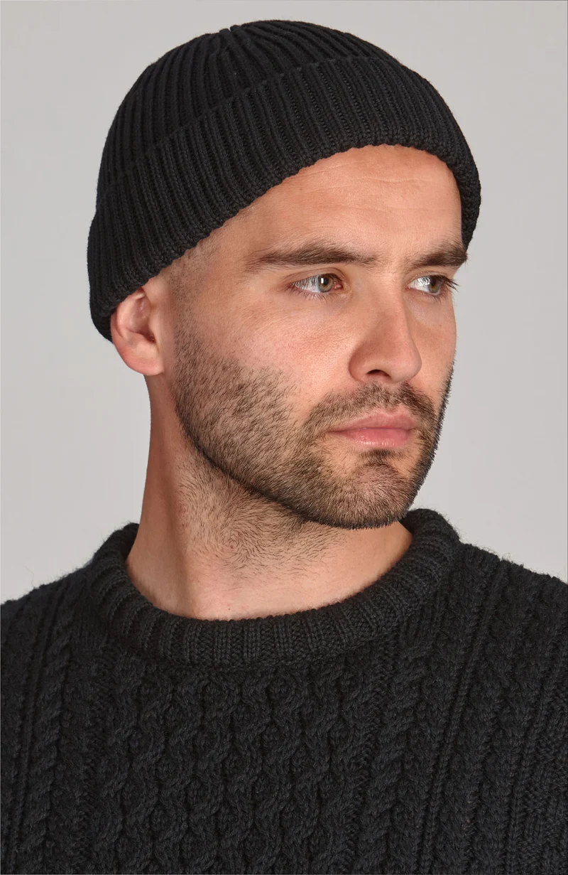Chunky Extra Fine Merino Ribbed Beanie - Long