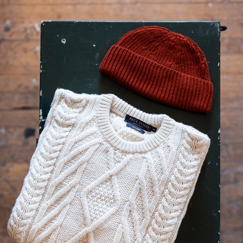 Chunky Extra Fine Merino Ribbed Beanie - Long