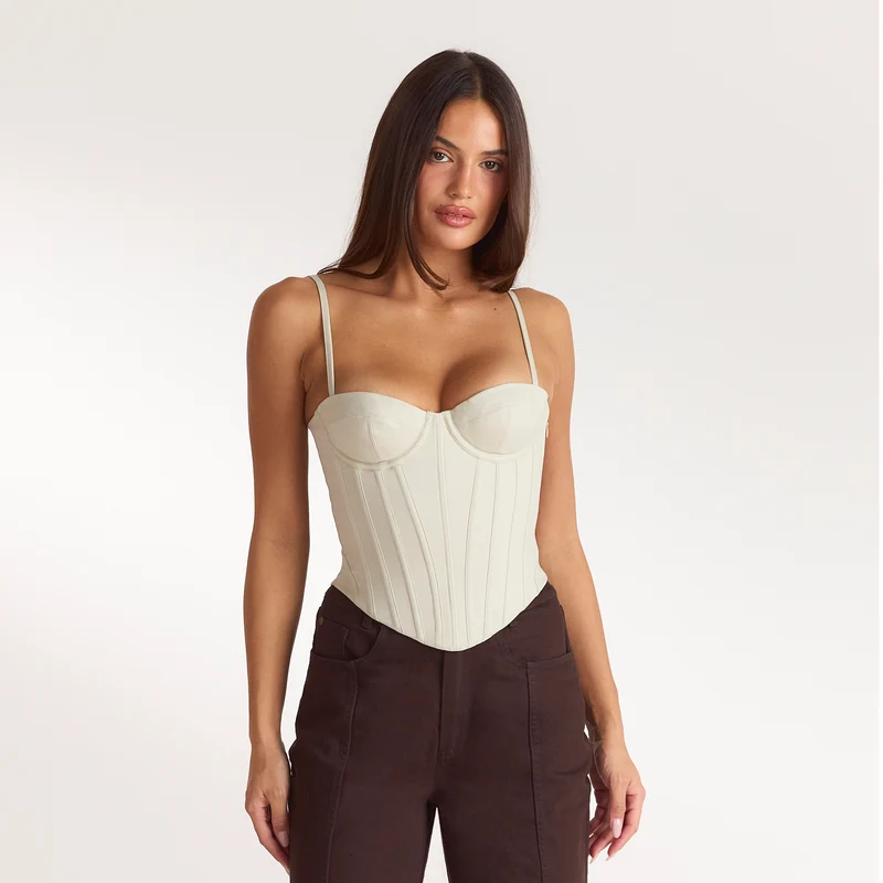 Sculpt Korsett-Top - Steingrau