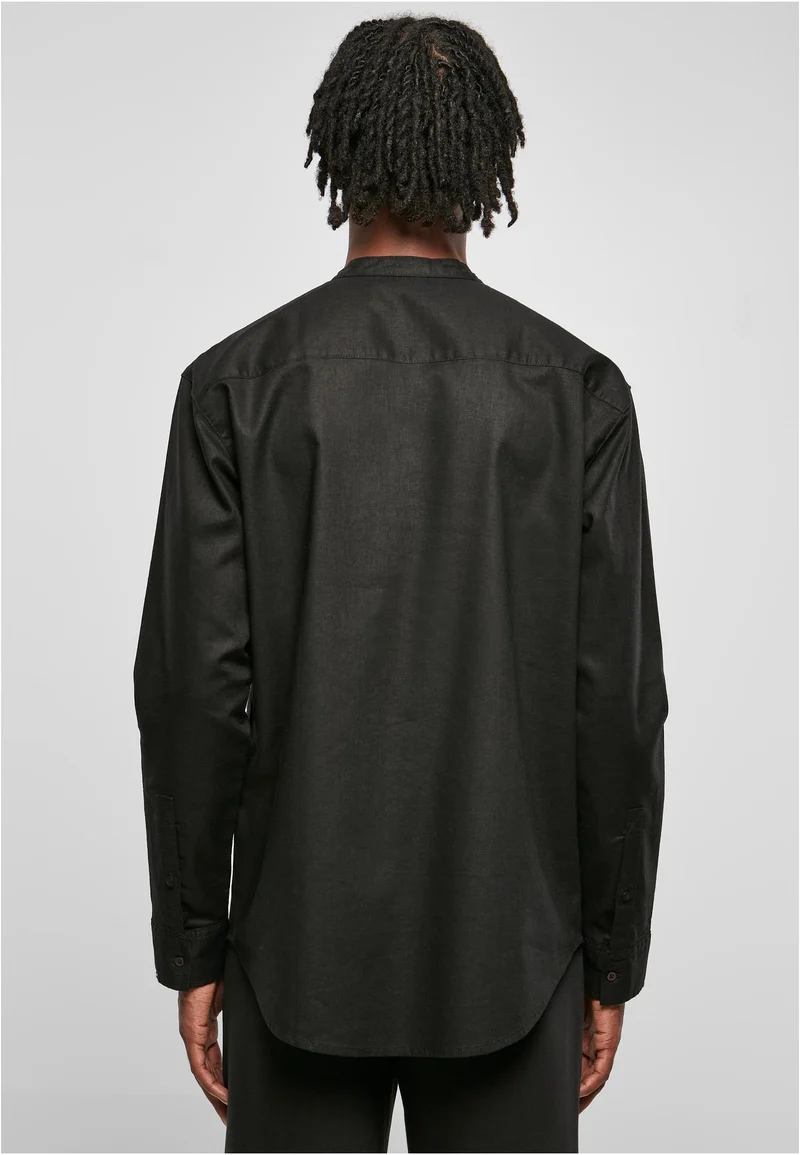 UC Cotton Linen Stand Up Collar Shirt