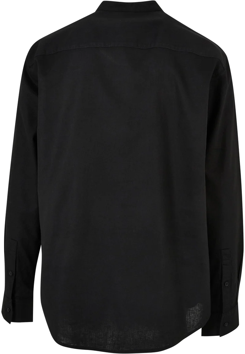 UC Cotton Linen Stand Up Collar Shirt