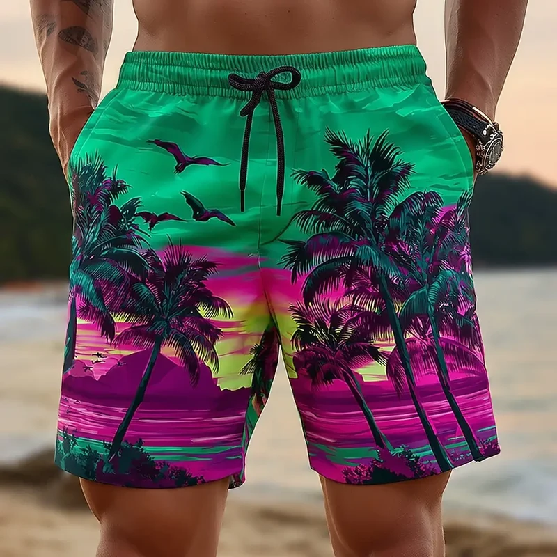 Hawaii-Badehose Herren Badeshort Kurzehose Shorts Schwimmhose 100% Polyester NEU