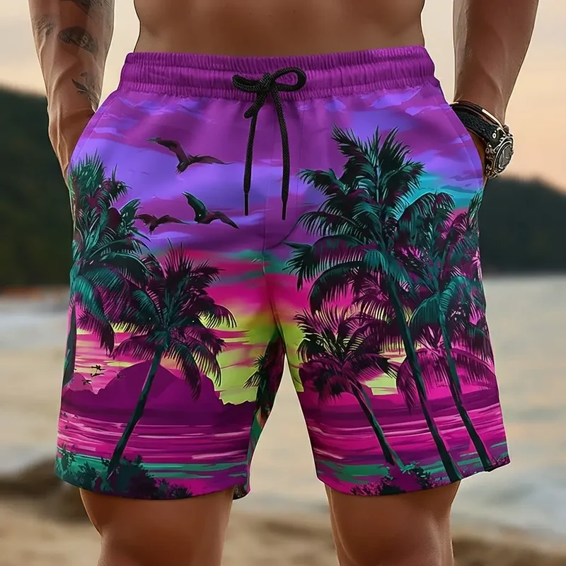 Hawaii-Badehose Herren Badeshort Kurzehose Shorts Schwimmhose 100% Polyester NEU