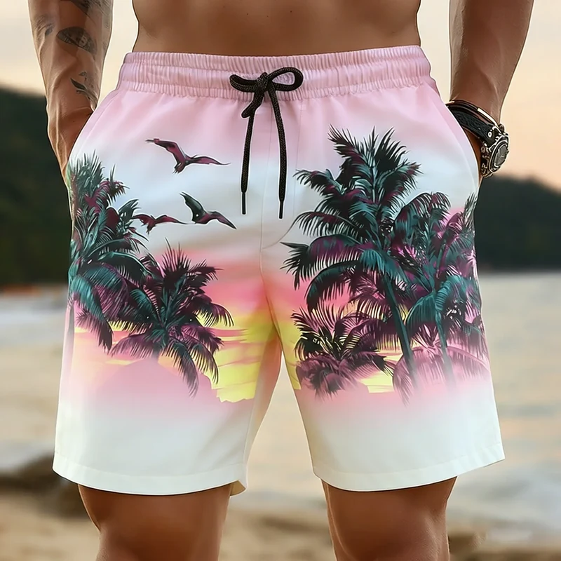 Hawaii-Badehose Herren Badeshort Kurzehose Shorts Schwimmhose 100% Polyester NEU