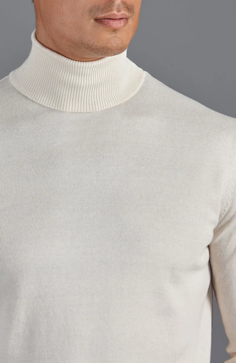 Rollkragenpullover für Herren aus 100 % ultrafeiner Baumwolle