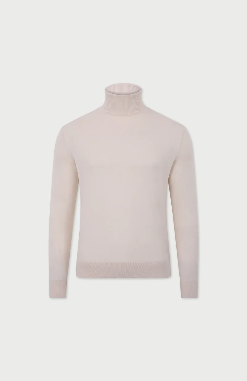 Rollkragenpullover für Herren aus 100 % ultrafeiner Baumwolle