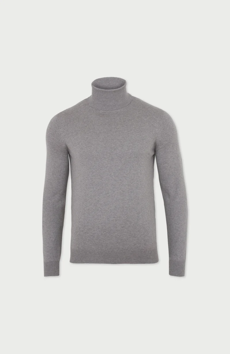 Rollkragenpullover für Herren aus 100 % ultrafeiner Baumwolle