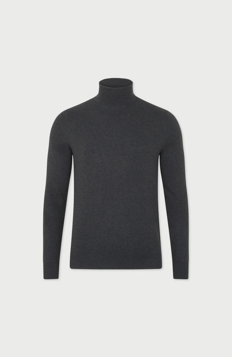 Rollkragenpullover für Herren aus 100 % ultrafeiner Baumwolle