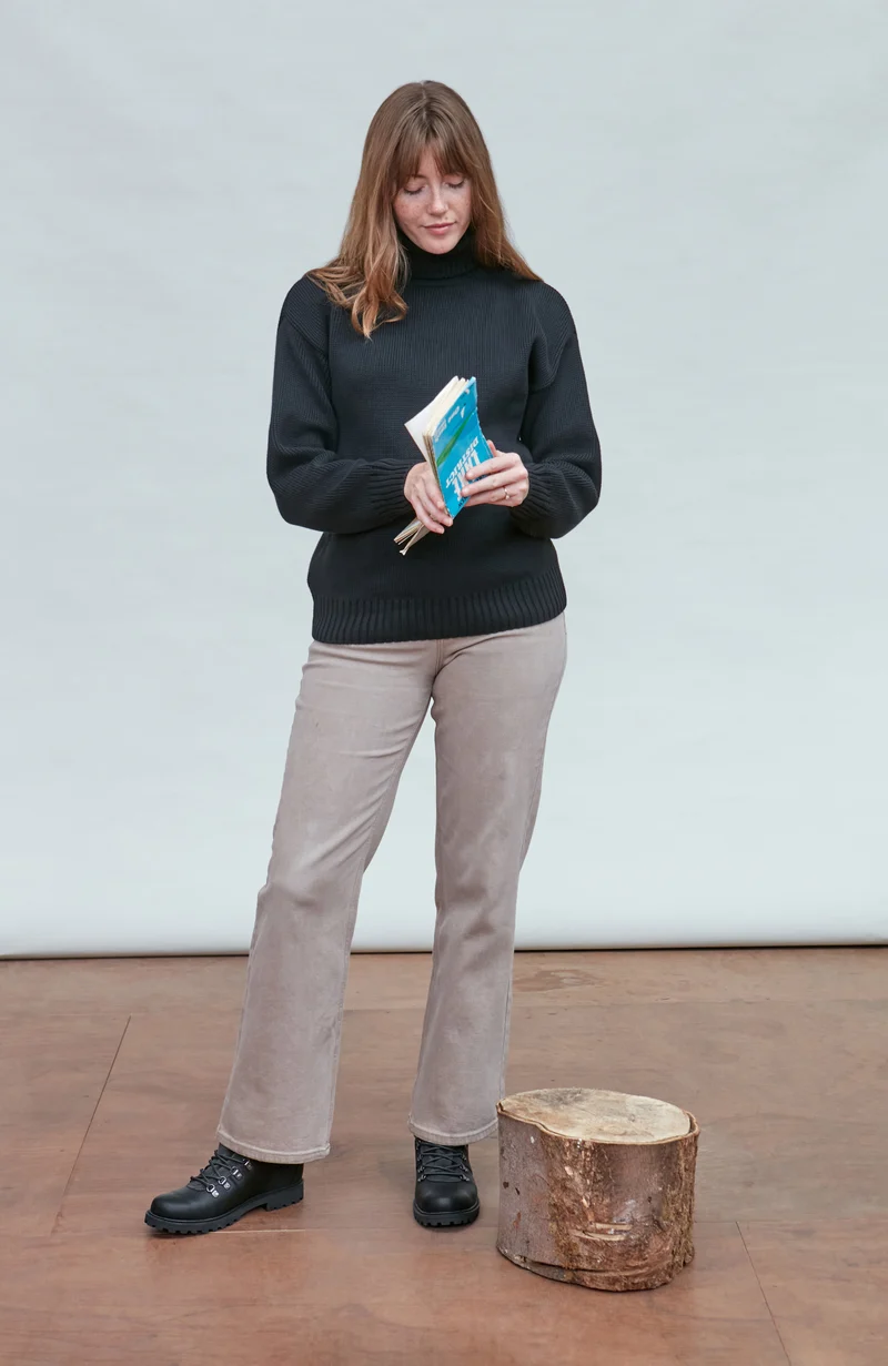Schwerer Damen-Rollkragenpullover „Submariner“ aus reiner Baumwolle