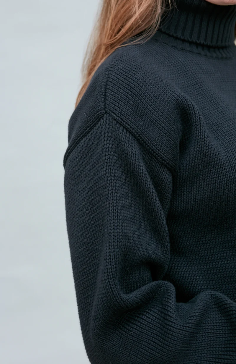 Schwerer Damen-Rollkragenpullover „Submariner“ aus reiner Baumwolle