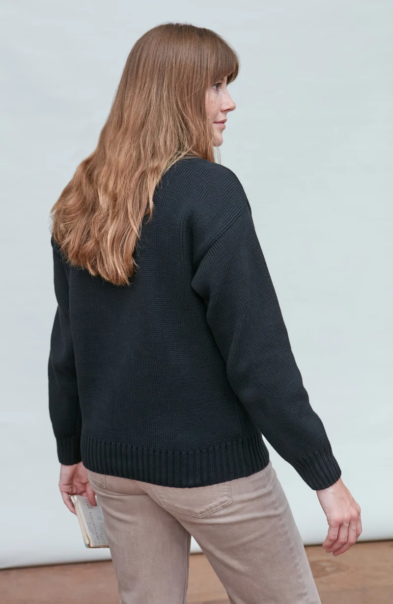 Schwerer Damen-Rollkragenpullover „Submariner“ aus reiner Baumwolle