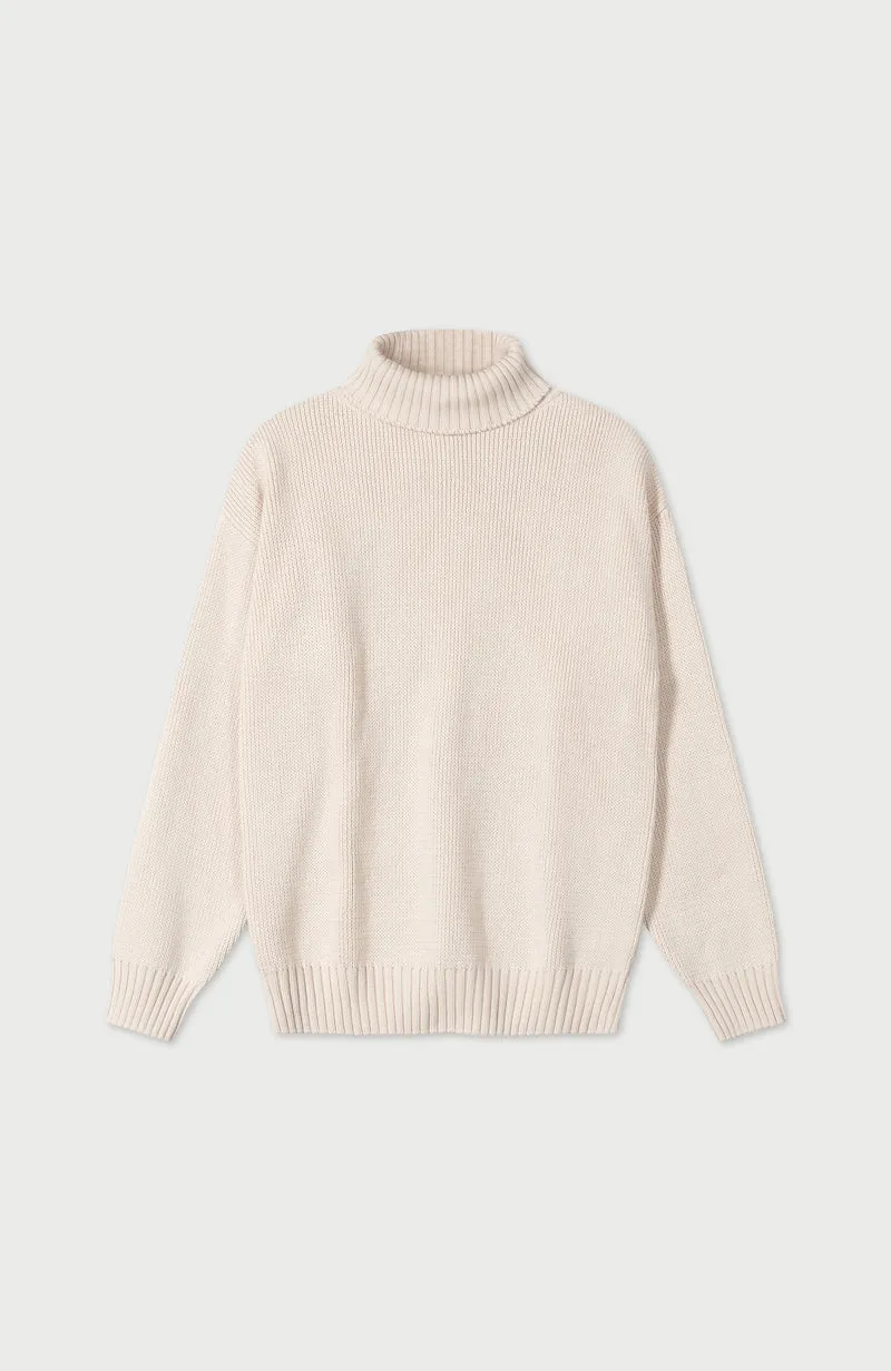 Schwerer Damen-Rollkragenpullover „Submariner“ aus reiner Baumwolle