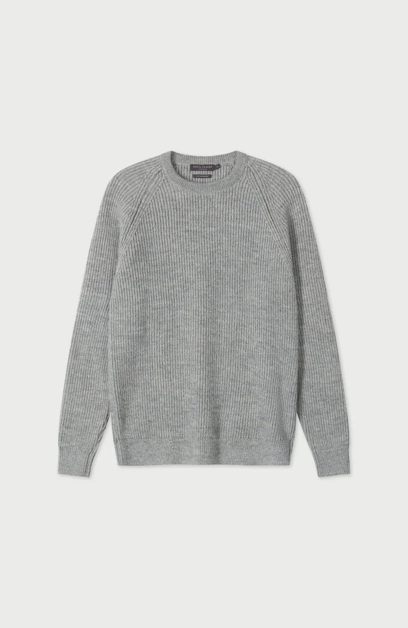 Mens Sheepsoft British Wool Rib Knit Jumper