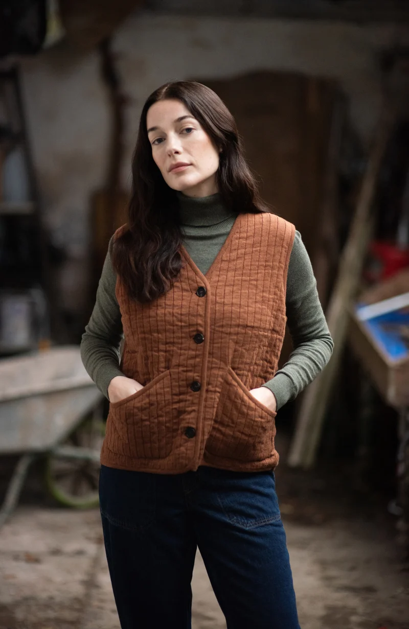 Damen-Rollkragenpullover aus ultrafeiner Baumwolle mit langen Ärmeln