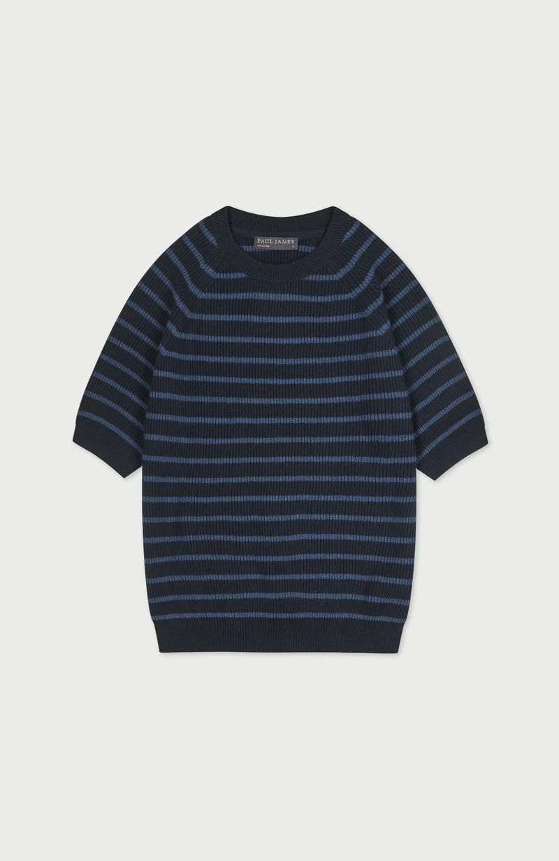 Womens Lightweight Cotton Rib Stripe Top