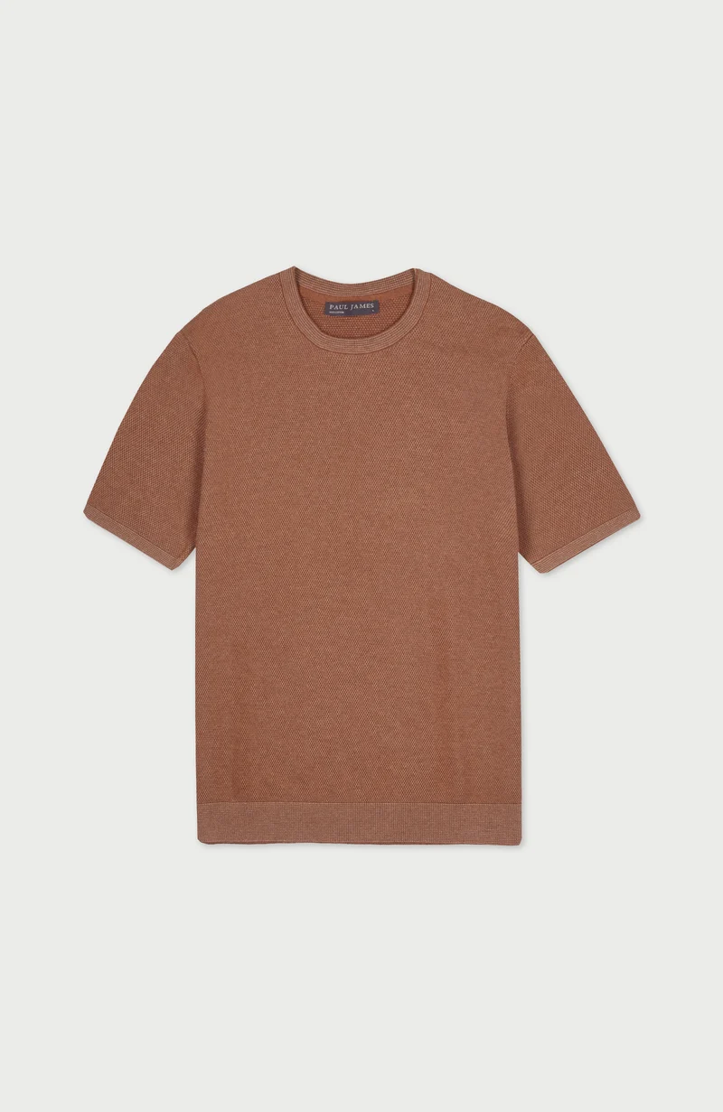 Mens Lightweight Cotton Baracao Textured T-Shirt