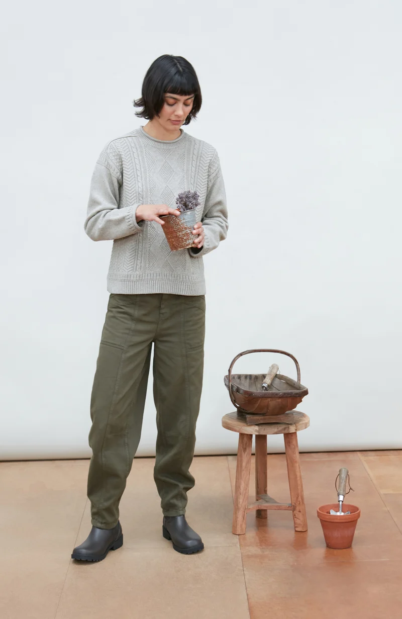 Womens Midweight Cotton Gansey Jumper