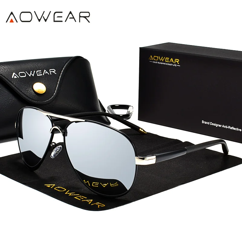Herren Designer Sonnenbrille Polarisierte Pilotenbrille Spiegel Brille UV400