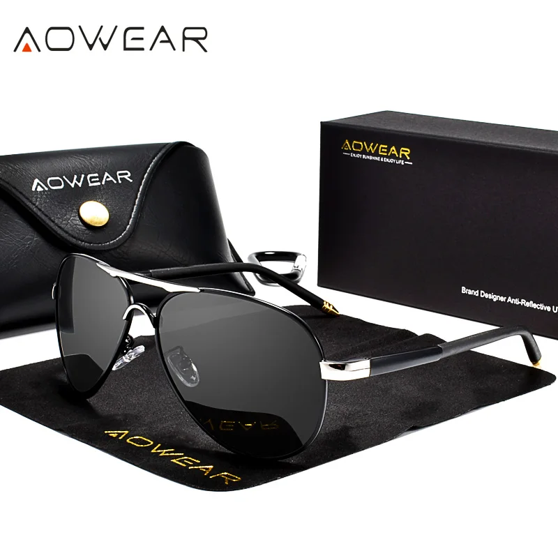 Herren Designer Sonnenbrille Polarisierte Pilotenbrille Spiegel Brille UV400