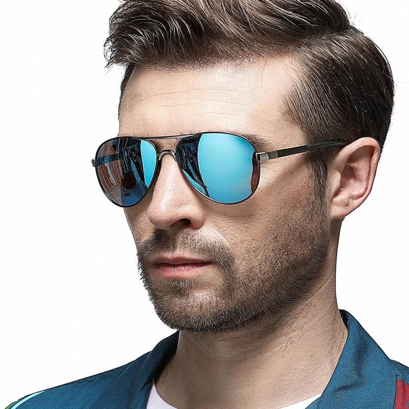 Herren Designer Sonnenbrille Polarisierte Pilotenbrille Spiegel Brille UV400