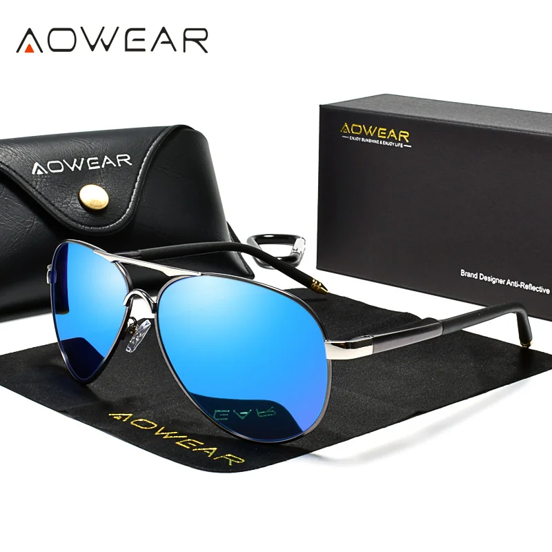 Herren Designer Sonnenbrille Polarisierte Pilotenbrille Spiegel Brille UV400