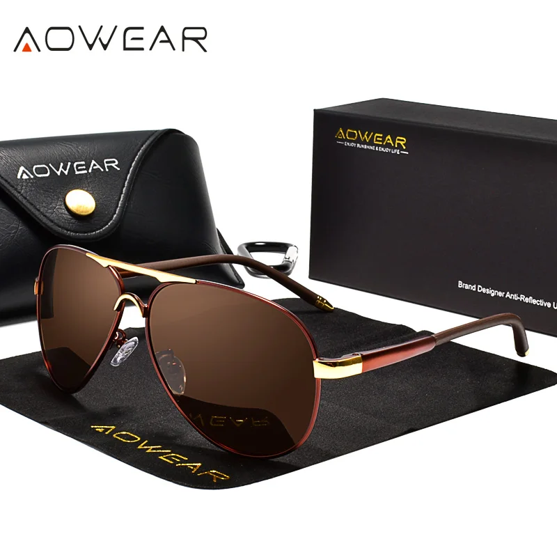Herren Designer Sonnenbrille Polarisierte Pilotenbrille Spiegel Brille UV400