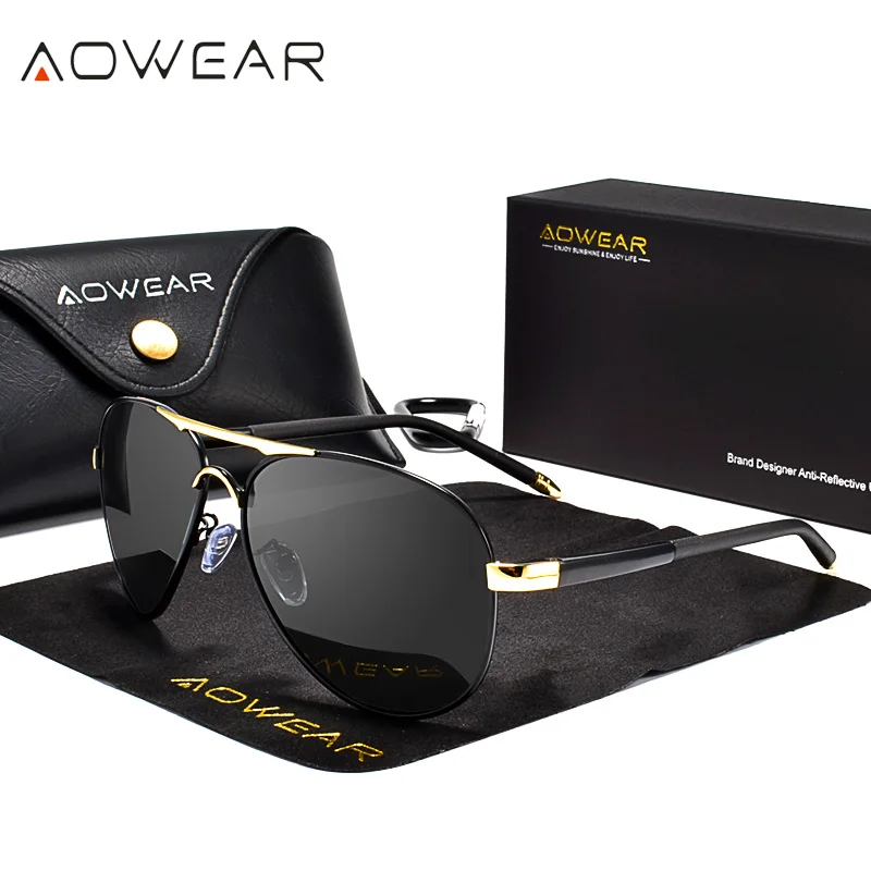 Herren Designer Sonnenbrille Polarisierte Pilotenbrille Spiegel Brille UV400
