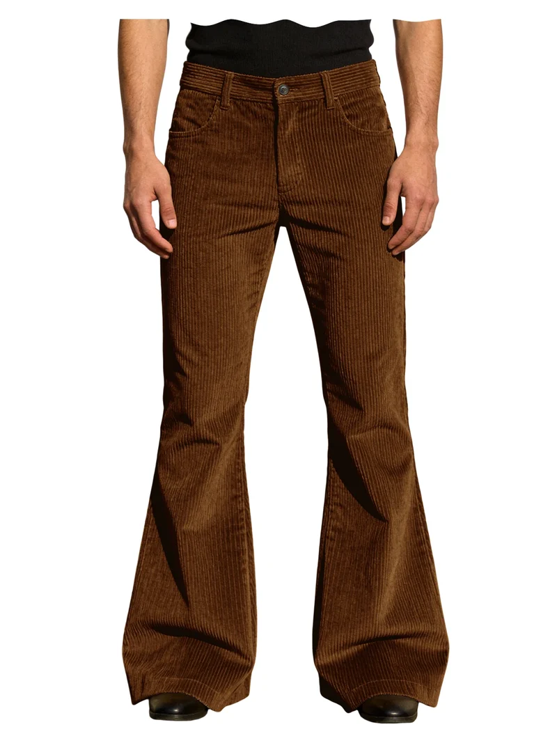 Herren Cord-Schlaghose Retro Streetwear Freizeithose weich warm Herbst