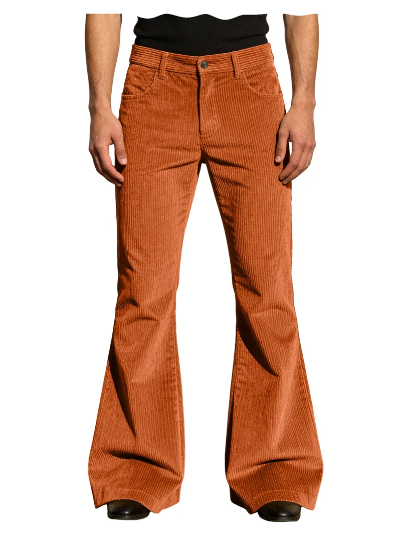 Herren Cord-Schlaghose Retro Streetwear Freizeithose weich warm Herbst