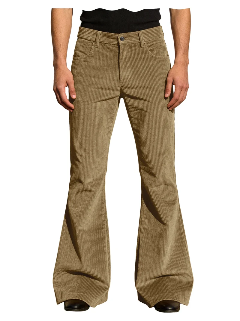 Herren Cord-Schlaghose Retro Streetwear Freizeithose weich warm Herbst