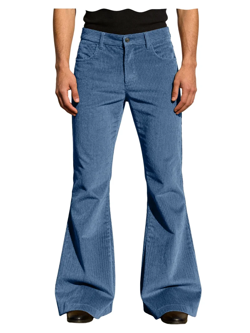 Herren Cord-Schlaghose Retro Streetwear Freizeithose weich warm Herbst