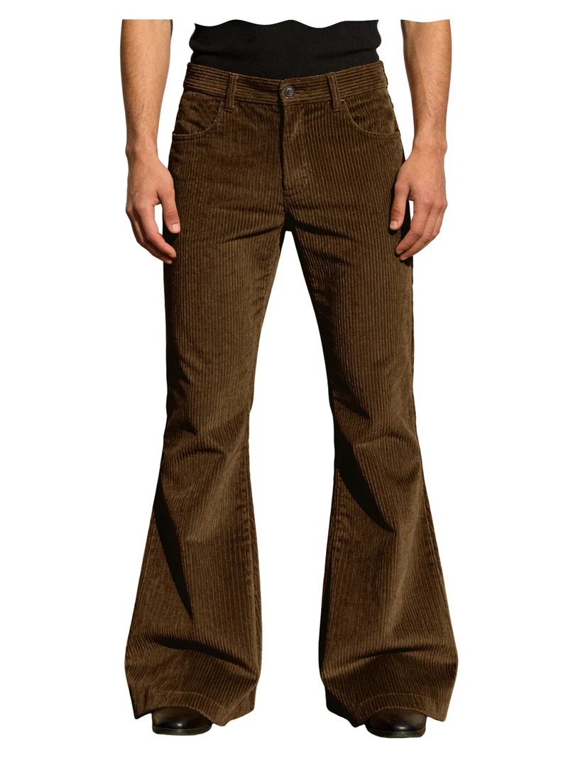 Herren Cord-Schlaghose Retro Streetwear Freizeithose weich warm Herbst