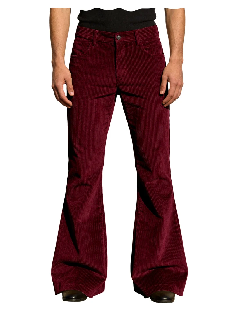 Herren Cord-Schlaghose Retro Streetwear Freizeithose weich warm Herbst