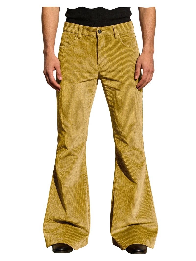 Herren Cord-Schlaghose Retro Streetwear Freizeithose weich warm Herbst