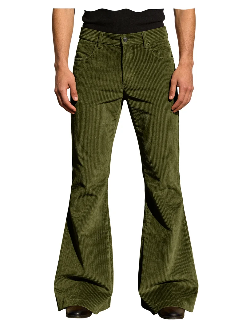 Herren Cord-Schlaghose Retro Streetwear Freizeithose weich warm Herbst