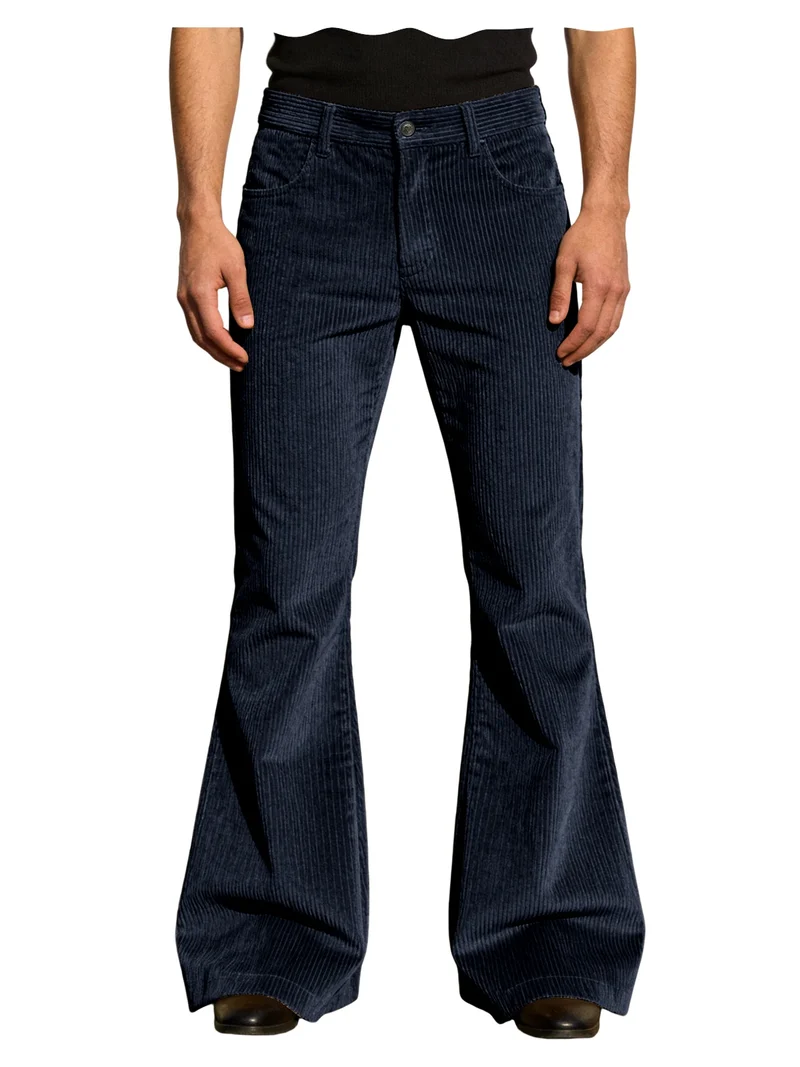 Herren Cord-Schlaghose Retro Streetwear Freizeithose weich warm Herbst