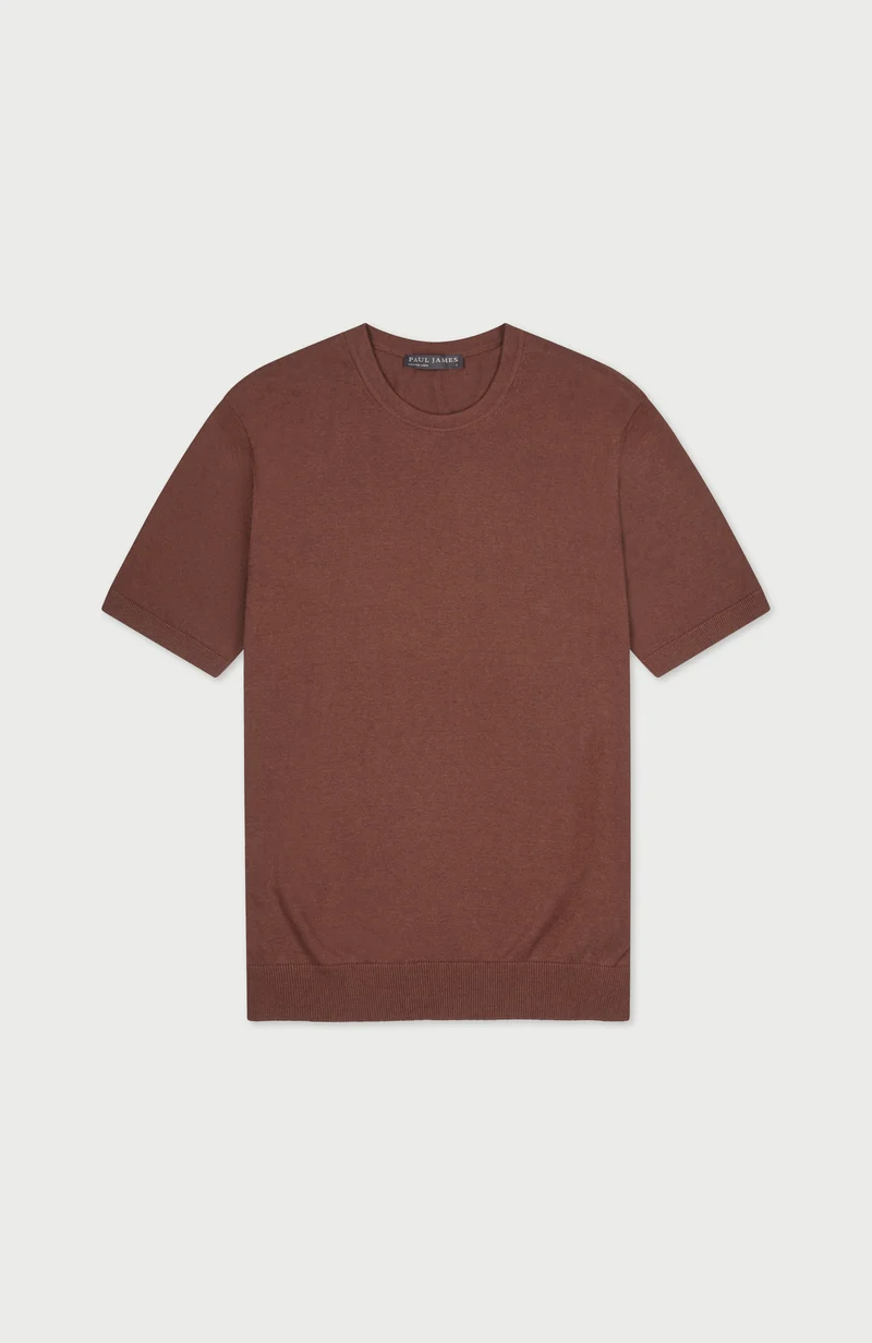 Mens Lightweight Organic Cotton Linen Short Sleeve Jumper