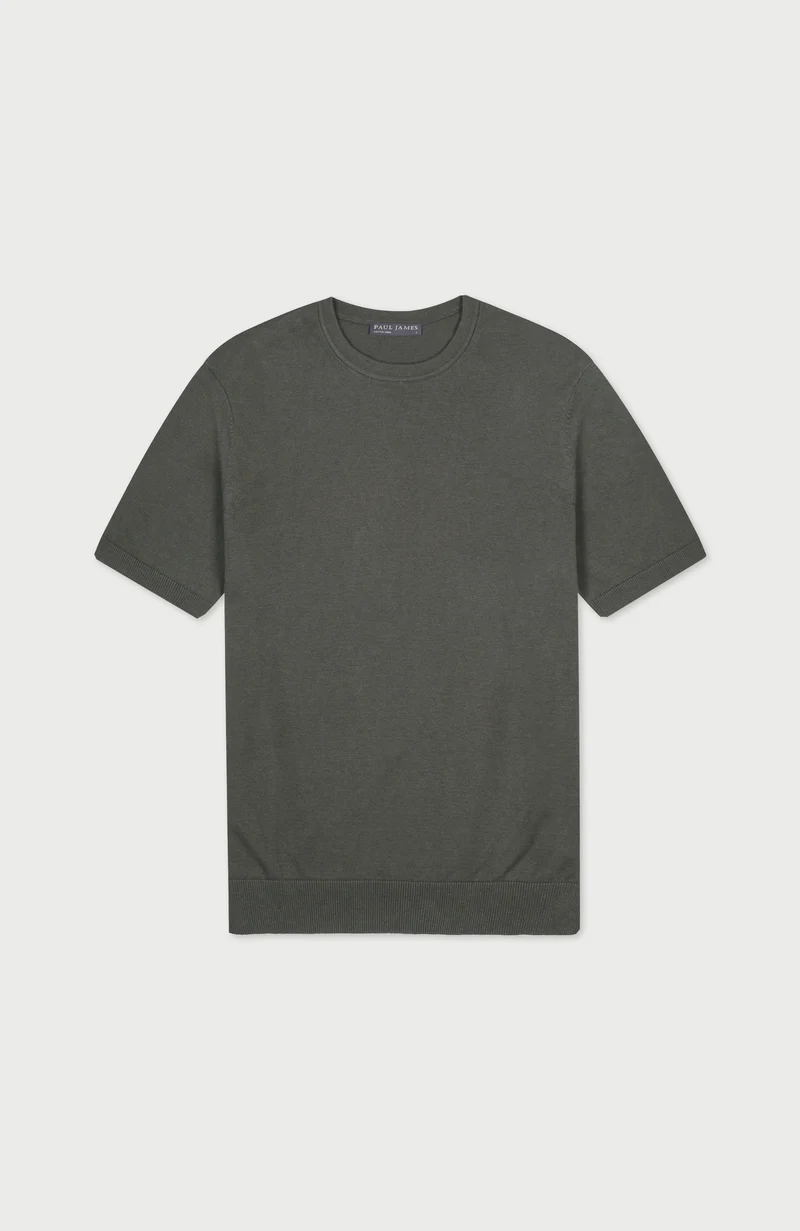 Mens Lightweight Organic Cotton Linen Short Sleeve Jumper