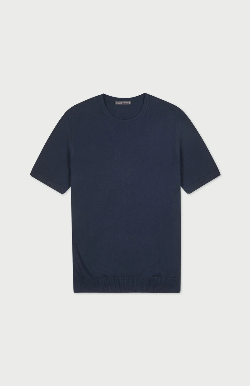 Mens Lightweight Organic Cotton Linen Short Sleeve Jumper