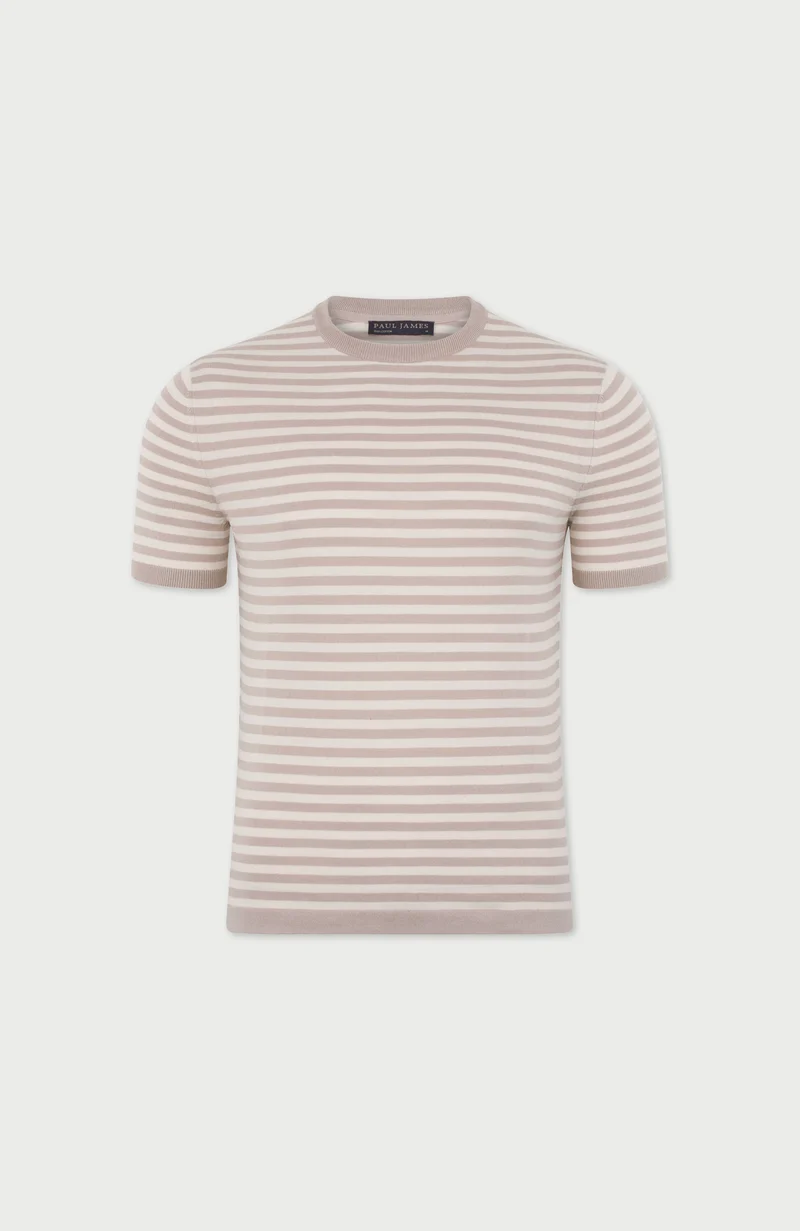 Bretonisches Strick-T-Shirt für Herren aus 100 % ultrafeiner Baumwolle