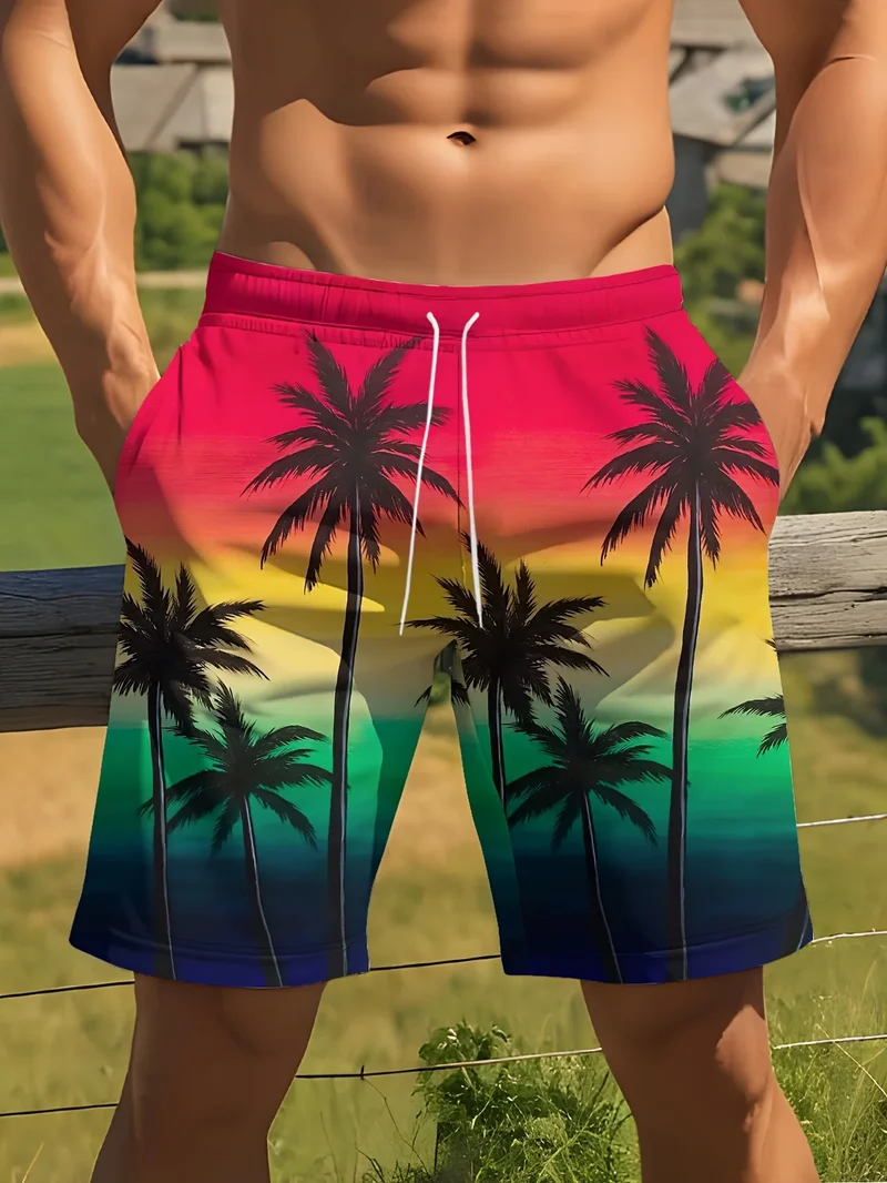 Hawaii-Badehose Herren Badeshort Kurzehose Shorts Schwimmhose 100% Polyester