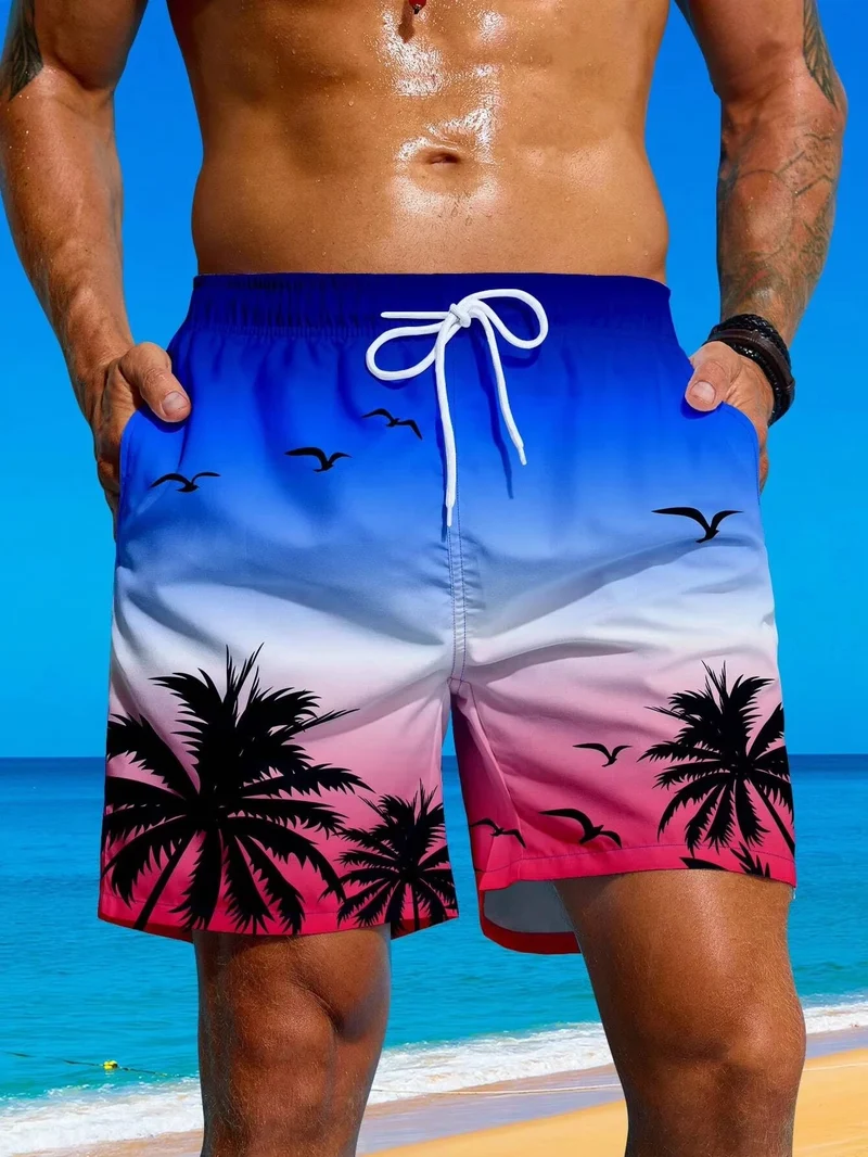 Hawaii-Badehose Herren Badeshort Kurzehose Shorts Schwimmhose 100% Polyester