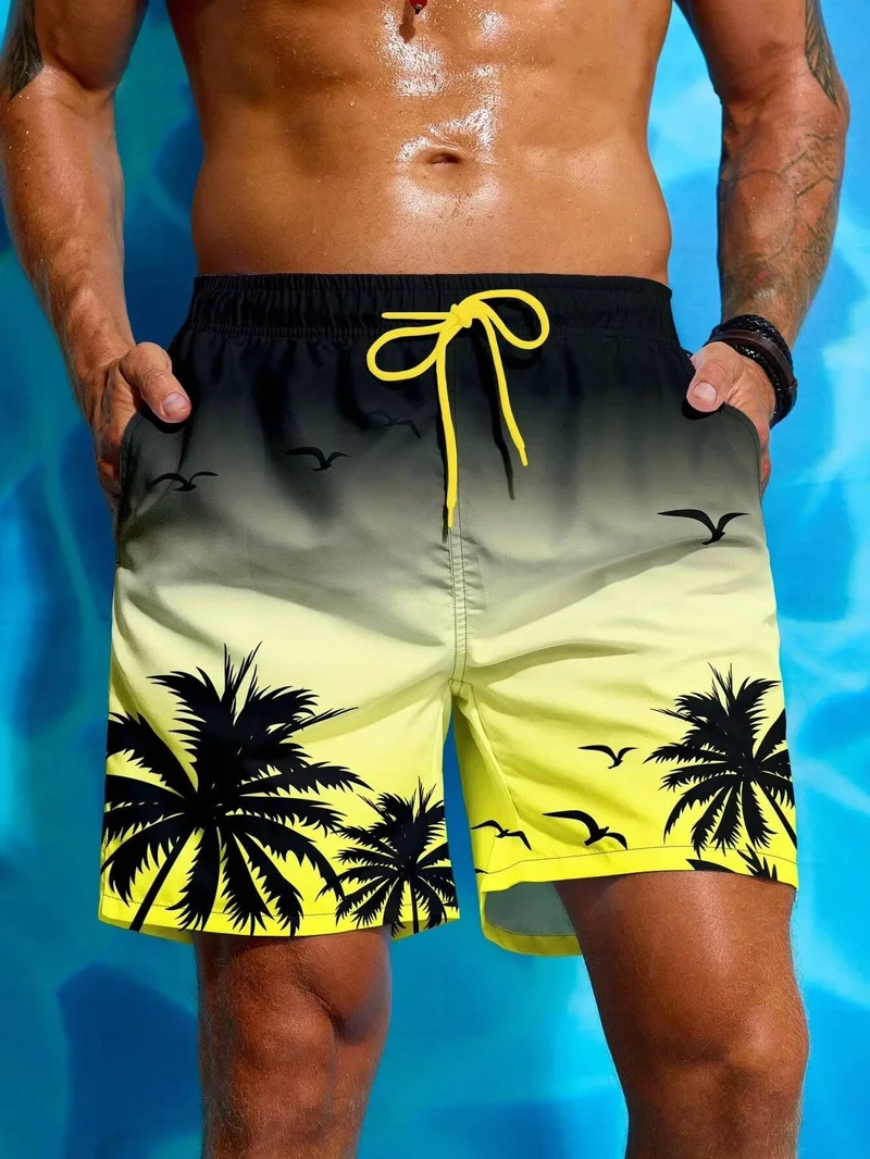 Hawaii-Badehose Herren Badeshort Kurzehose Shorts Schwimmhose 100% Polyester