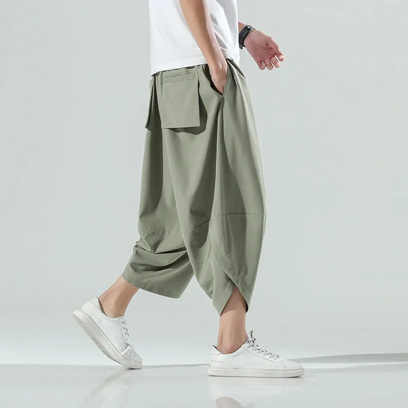 Herren Haremshose Chinesischer Stil Streetwear Vintage Wadenlang Sommerhose