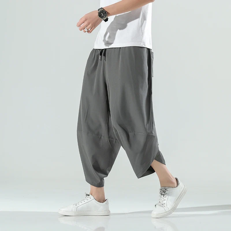 Herren Haremshose Chinesischer Stil Streetwear Vintage Wadenlang Sommerhose