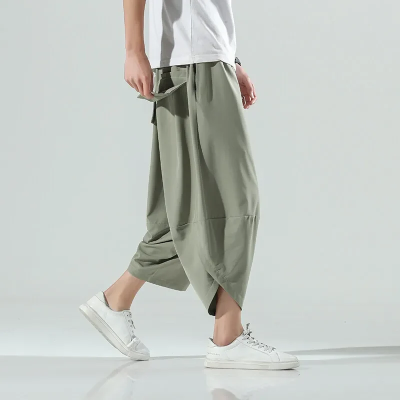 Herren Haremshose Chinesischer Stil Streetwear Vintage Wadenlang Sommerhose