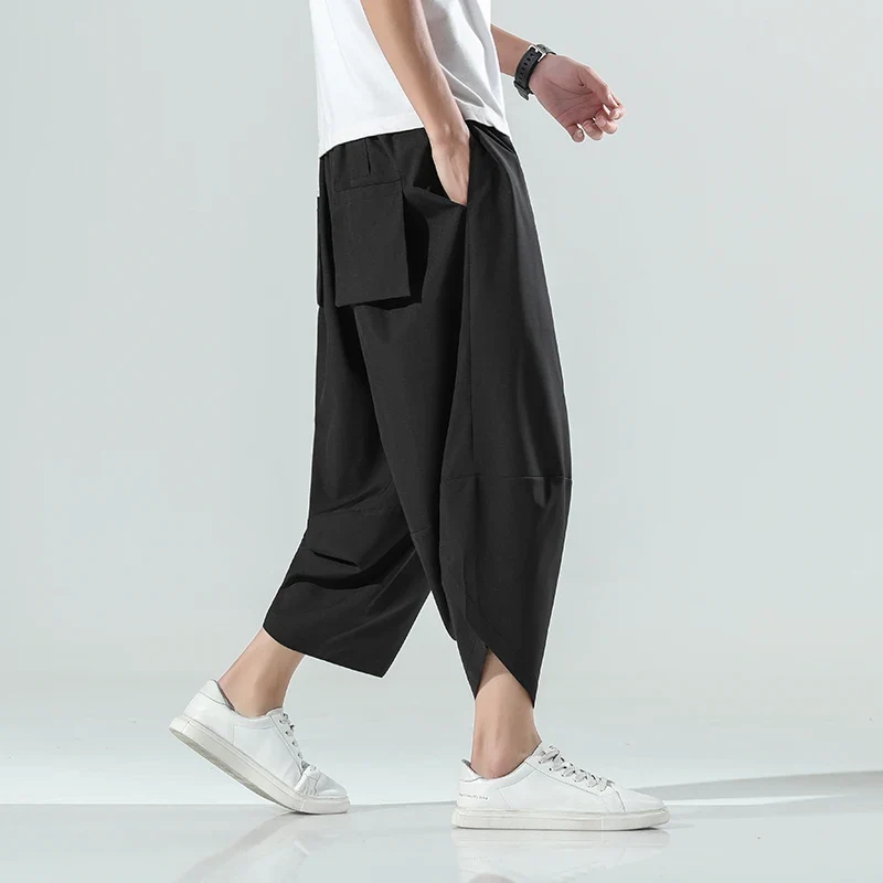 Herren Haremshose Chinesischer Stil Streetwear Vintage Wadenlang Sommerhose