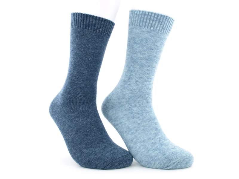 2 Paar Lammwoll-Socken blau