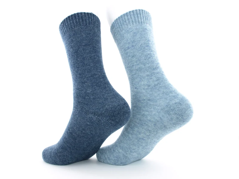 2 Paar Lammwoll-Socken blau