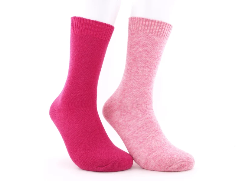2 Paar Lammwoll-Socken pink